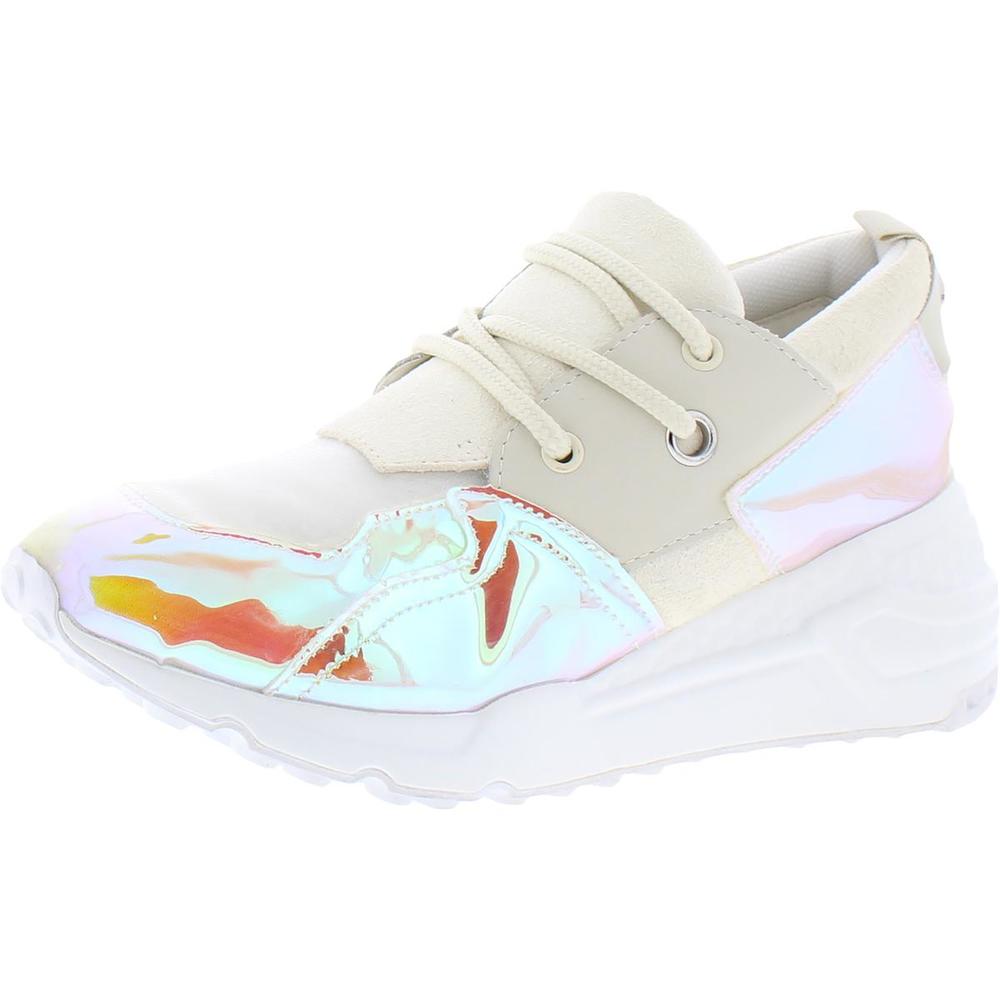 Steve Madden Womens Cliff Ivory Iridescent Low Top Fashion Sneakers Shoes NWT